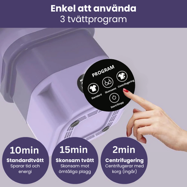 Hopfällbar mini-tvättmaskin